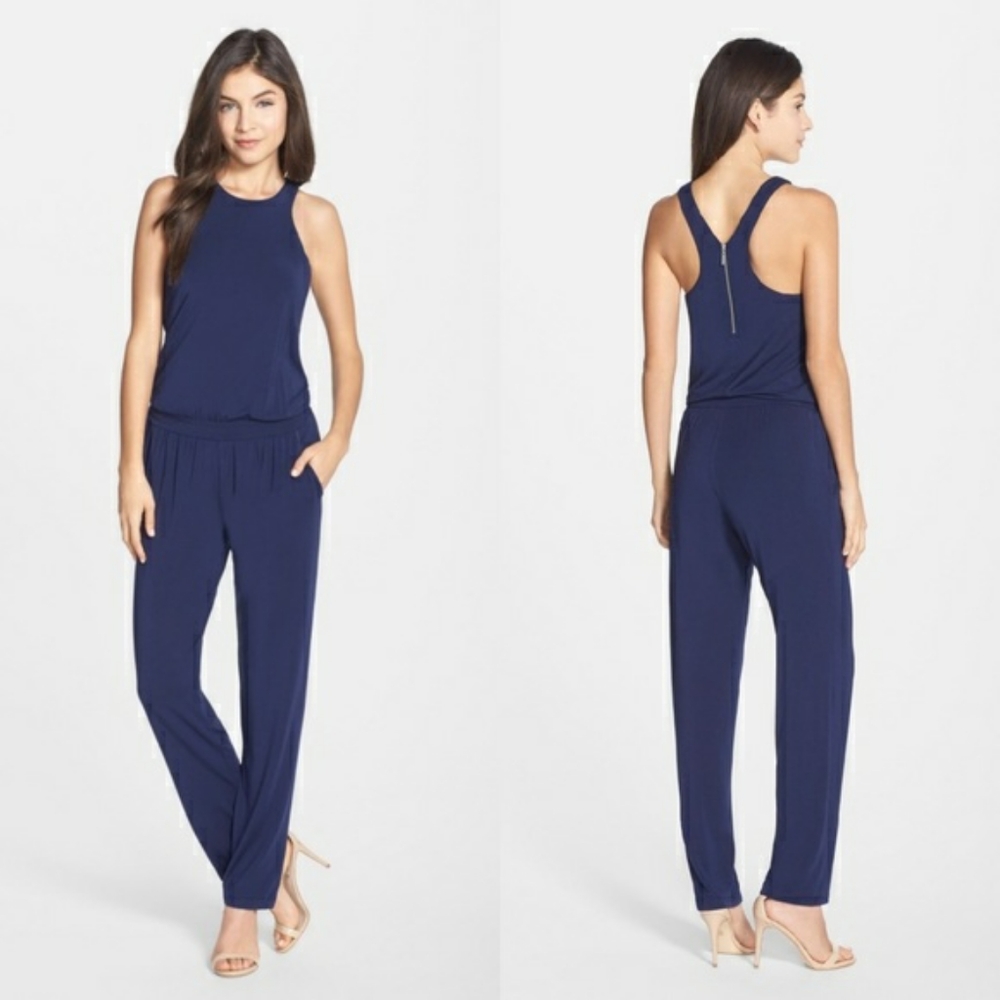 Tart Navy Fey Racerback Jumpsuit